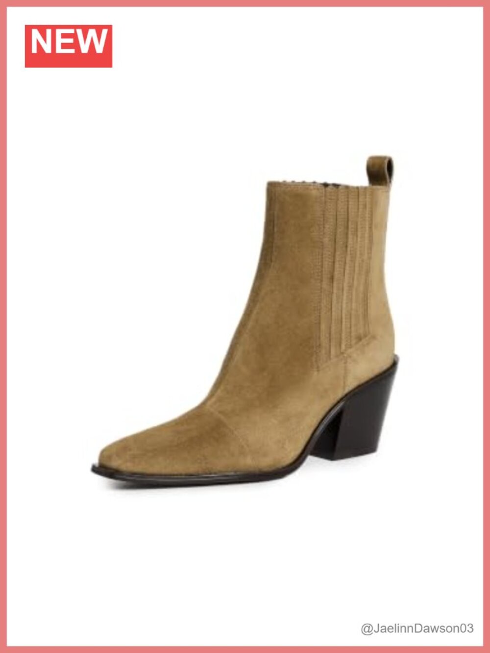 Newbury Chelsea Ankle Boots Suede Pointed Toe Block Heel Pull On
